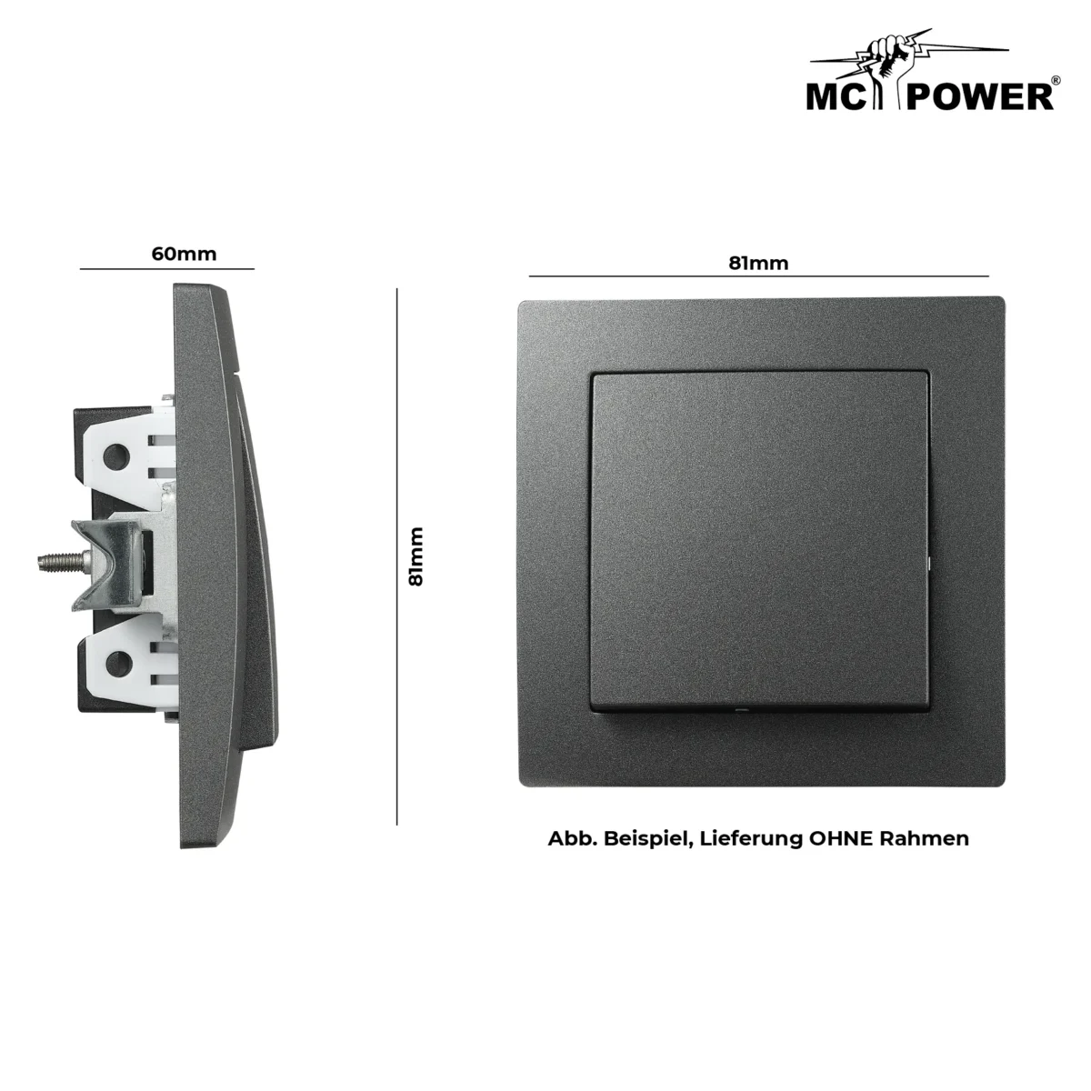Taster McPower "Flair", 250V~/10A, UP, anthrazit – Bild 3