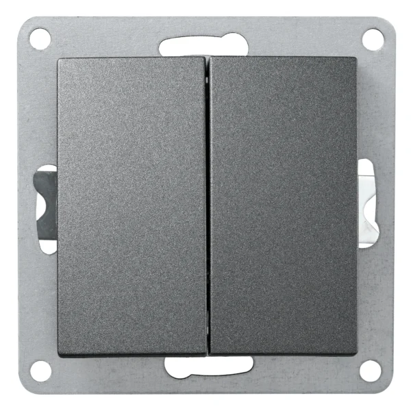 Serien-Schalter McPower "Flair", 2-fach, 250V~/10A, UP, anthrazit