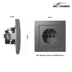 Schutzkontakt-Steckdose McPower "Flair" 250V~/16A, UP, Einsteckschutz, anthrazit – Bild 3