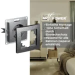 Schutzkontakt-Steckdose McPower "Flair" 250V~/16A, UP, Einsteckschutz, anthrazit – Bild 4