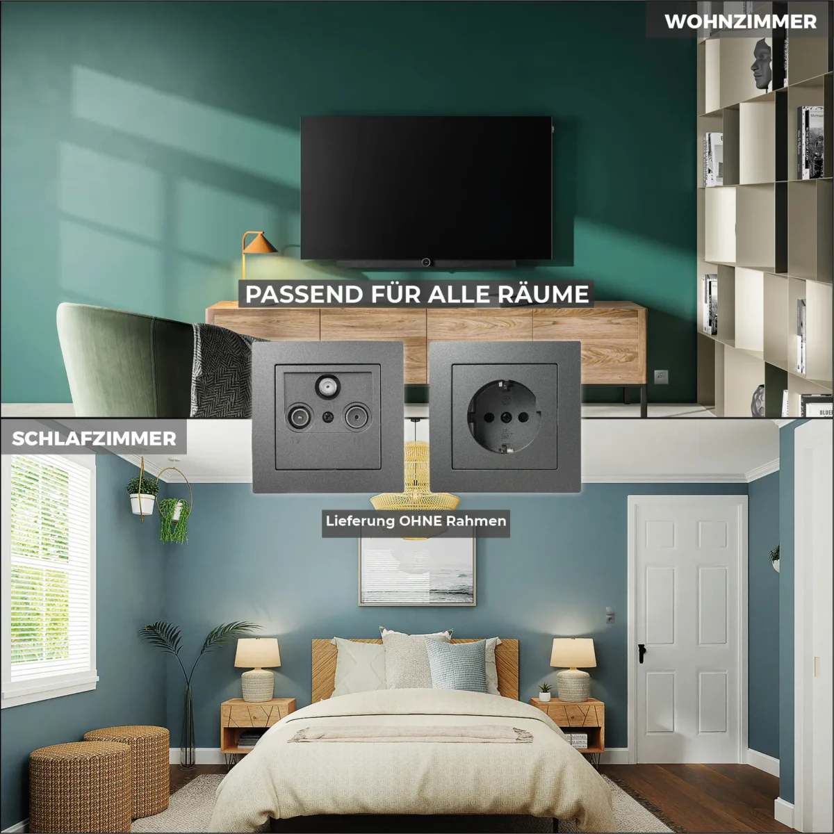 Antennendose McPower "Flair" für TV, Radio und Sat, UP, anthrazit – Bild 5