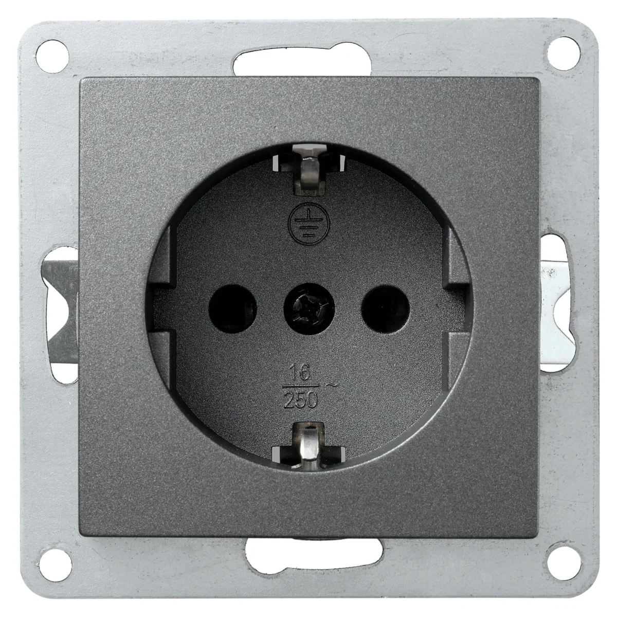 Schutzkontakt-Steckdose McPower "Flair", 250V~/16A, Steckanschluss, anthrazit – Bild 1