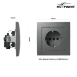 Schutzkontakt-Steckdose McPower "Flair", 250V~/16A, Steckanschluss, anthrazit – Bild 3
