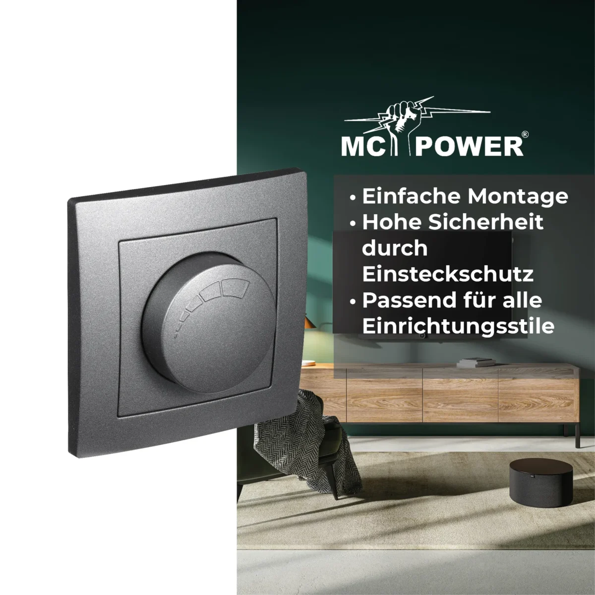 LED-Dimmer für elektronische Trafos McPower "Flair" 250V/300W, Memory-Funktion – Bild 4