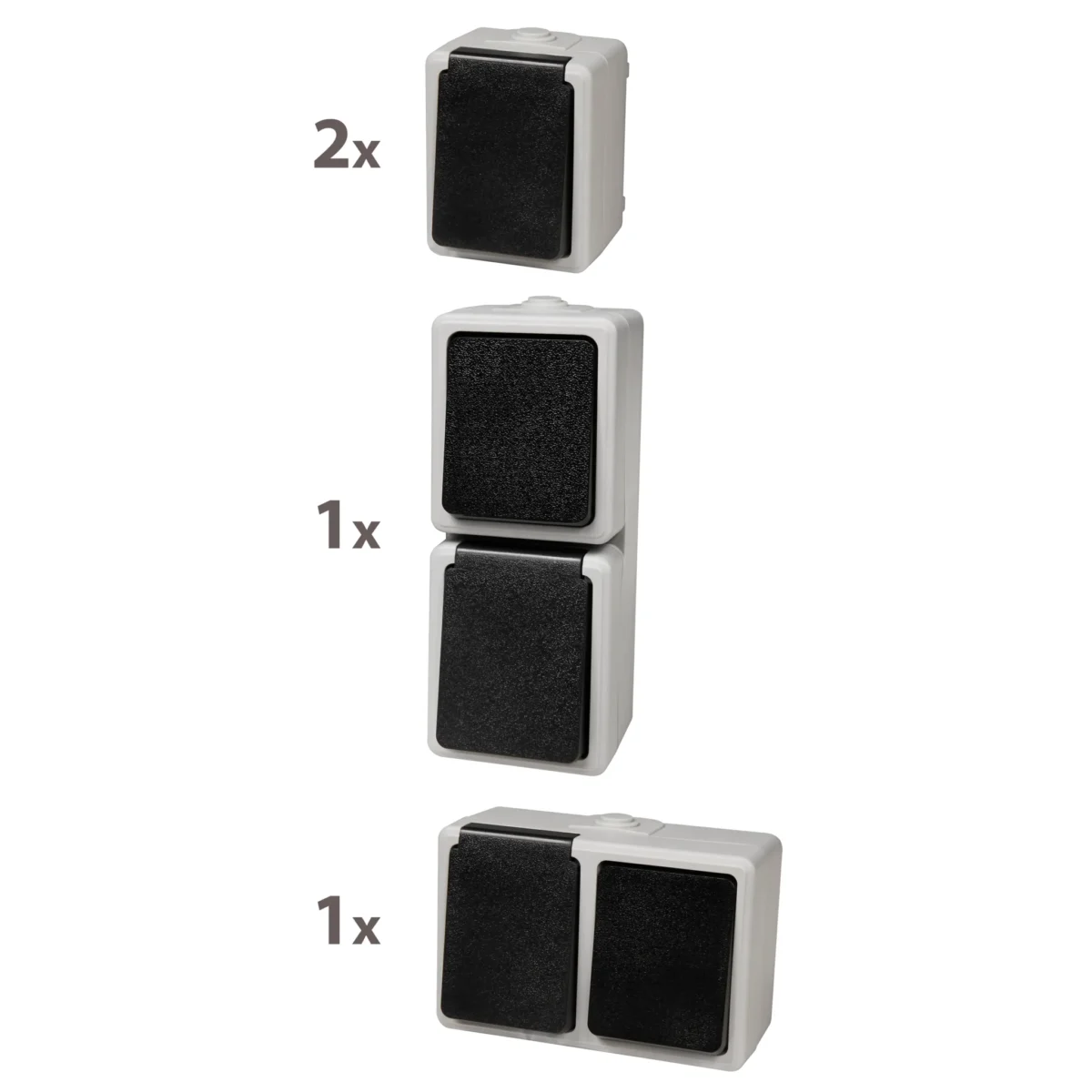 Feuchtraum Set McPower "Taff Flur" 4-teilig, grau, IP44 – Bild 3