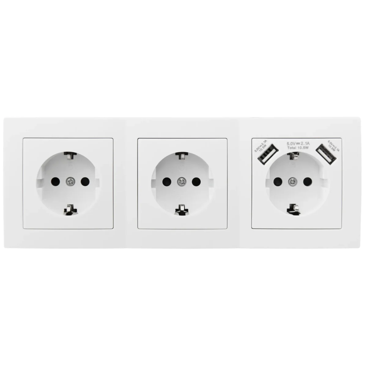 Steckdosenblock McPower "Flair" Aufbau, weiß, 3-fach Schutzkontakt + USB – Bild 2