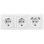 Steckdosenblock McPower "Flair" Aufbau, weiß, 3-fach Schutzkontakt + USB – Bild 2