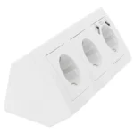 Steckdosenblock McPower "Flair" Aufbau, weiß, 3-fach Schutzkontakt + USB – Bild 3