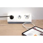Steckdosenblock McPower "Flair" Aufbau, weiß, 3-fach Schutzkontakt + USB – Bild 5