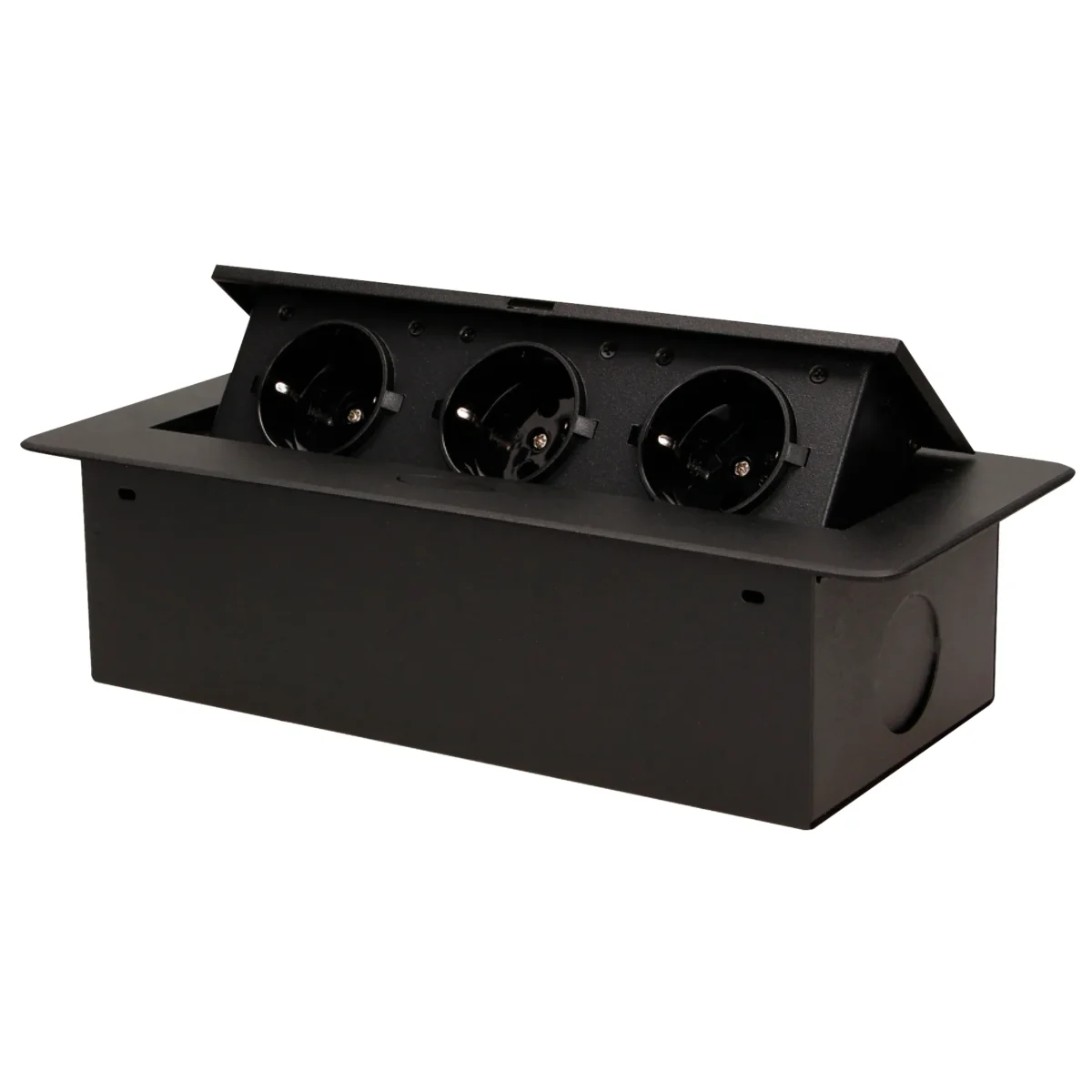 Tisch-Einbausteckdose, 3fach, schwarz, 2500W – Bild 2