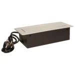 Tisch-Einbausteckdose, 3fach, silber-schwarz, 2500W, 1,5m Anschlusskabel – Bild 4