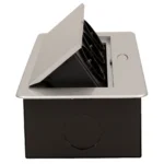 Tisch-Einbausteckdose, 3fach, silber-schwarz, 2500W – Bild 3