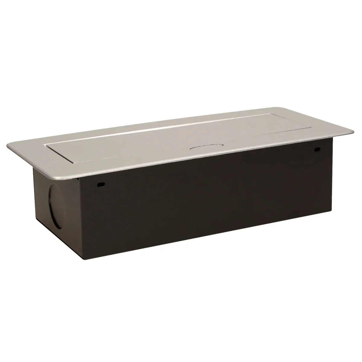 Tisch-Einbausteckdose, 3fach, silber-schwarz, 2500W – Bild 4