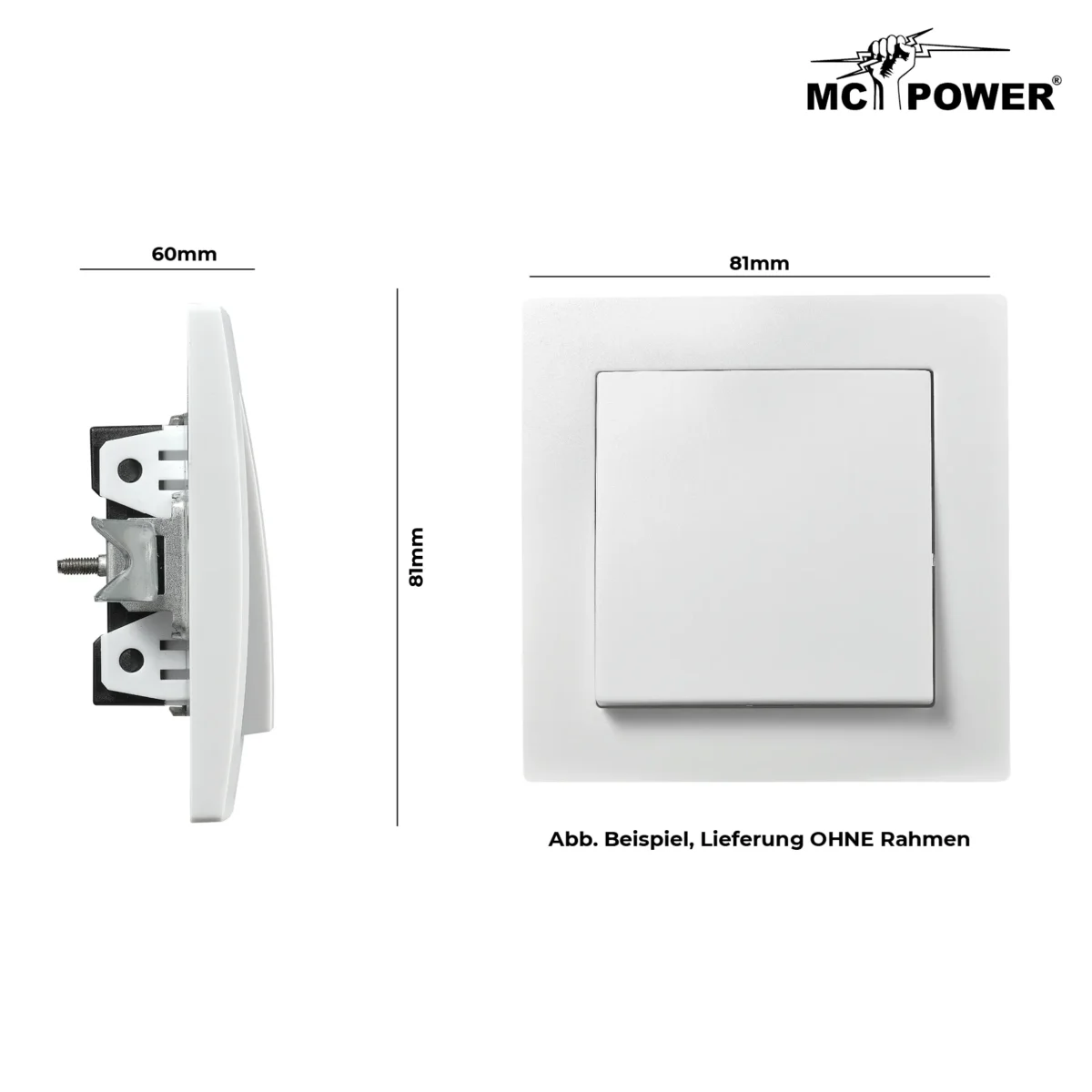 Taster McPower "Flair", 250V~/10A, UP, weiß – Bild 3