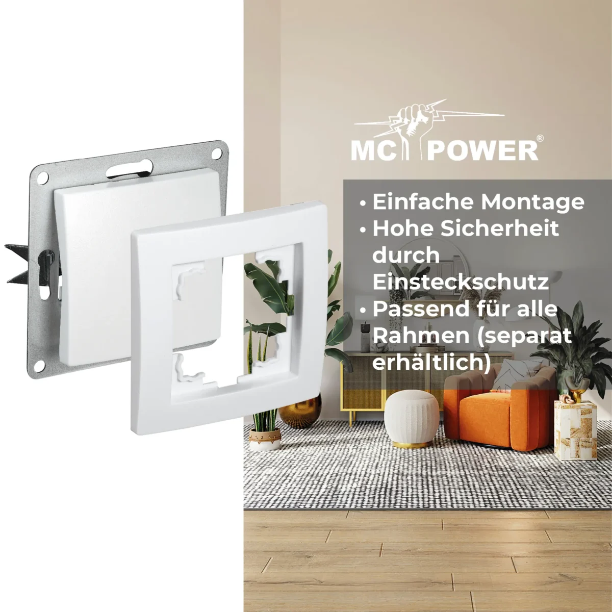 Taster McPower "Flair", 250V~/10A, UP, weiß – Bild 4