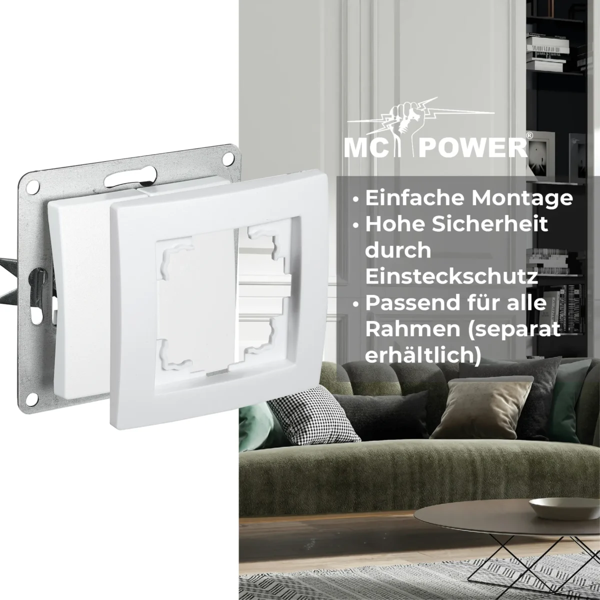 Serien-Schalter McPower "Flair", 2-fach, 250V~/10A, UP, weiß – Bild 4