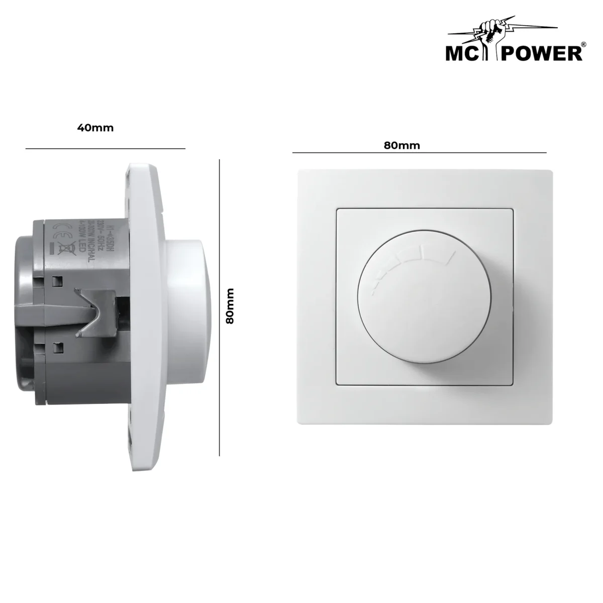 Dimmer für ohmsche Lasten McPower "Flair" 250V~/300W, UP, Memory-Funktion – Bild 3