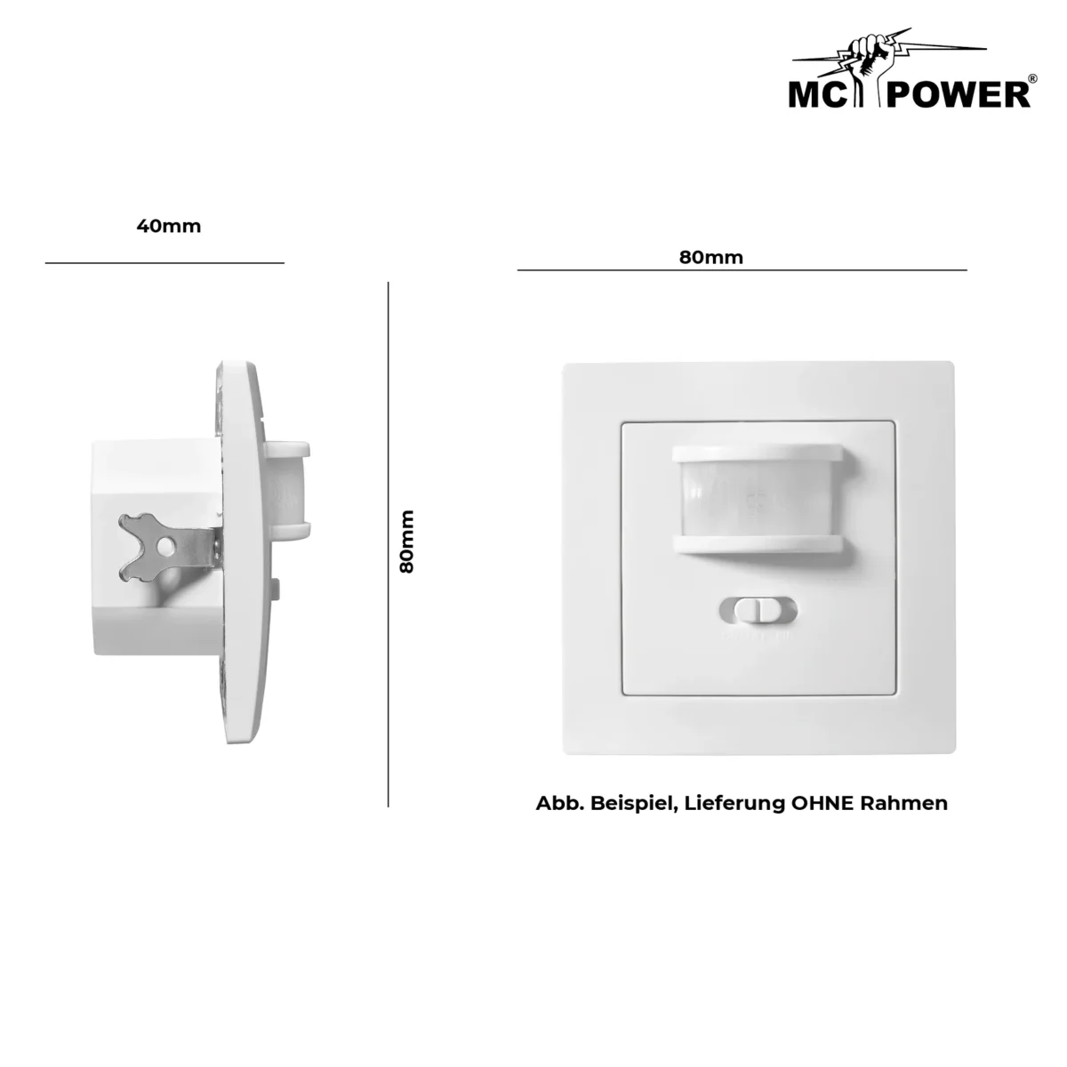 Unterputz IR Bewegungsmelder McShine "LX-23" 160°, 500W, LED geeignet, weiß – Bild 4