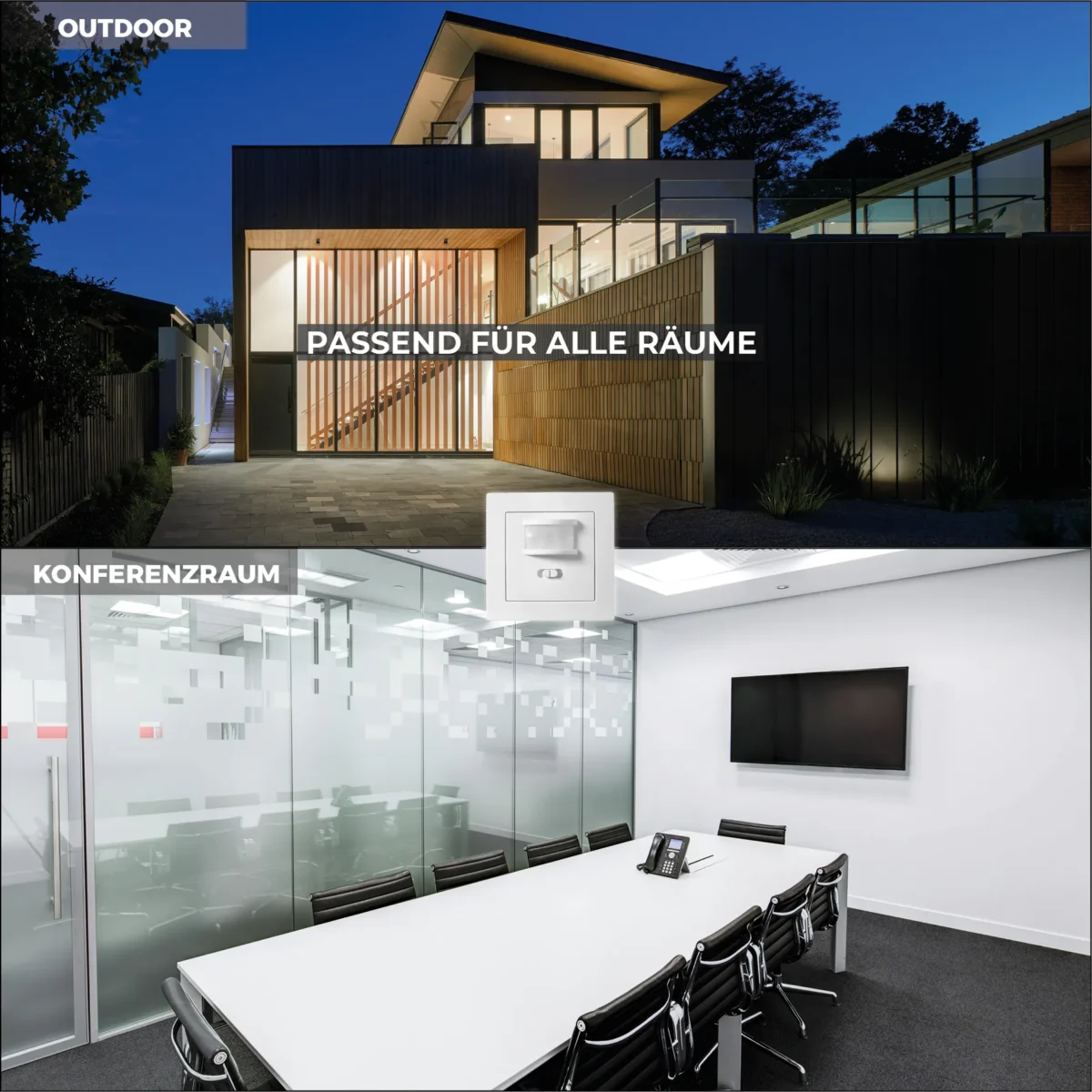 Unterputz IR Bewegungsmelder McShine "LX-23" 160°, 500W, LED geeignet, weiß – Bild 6