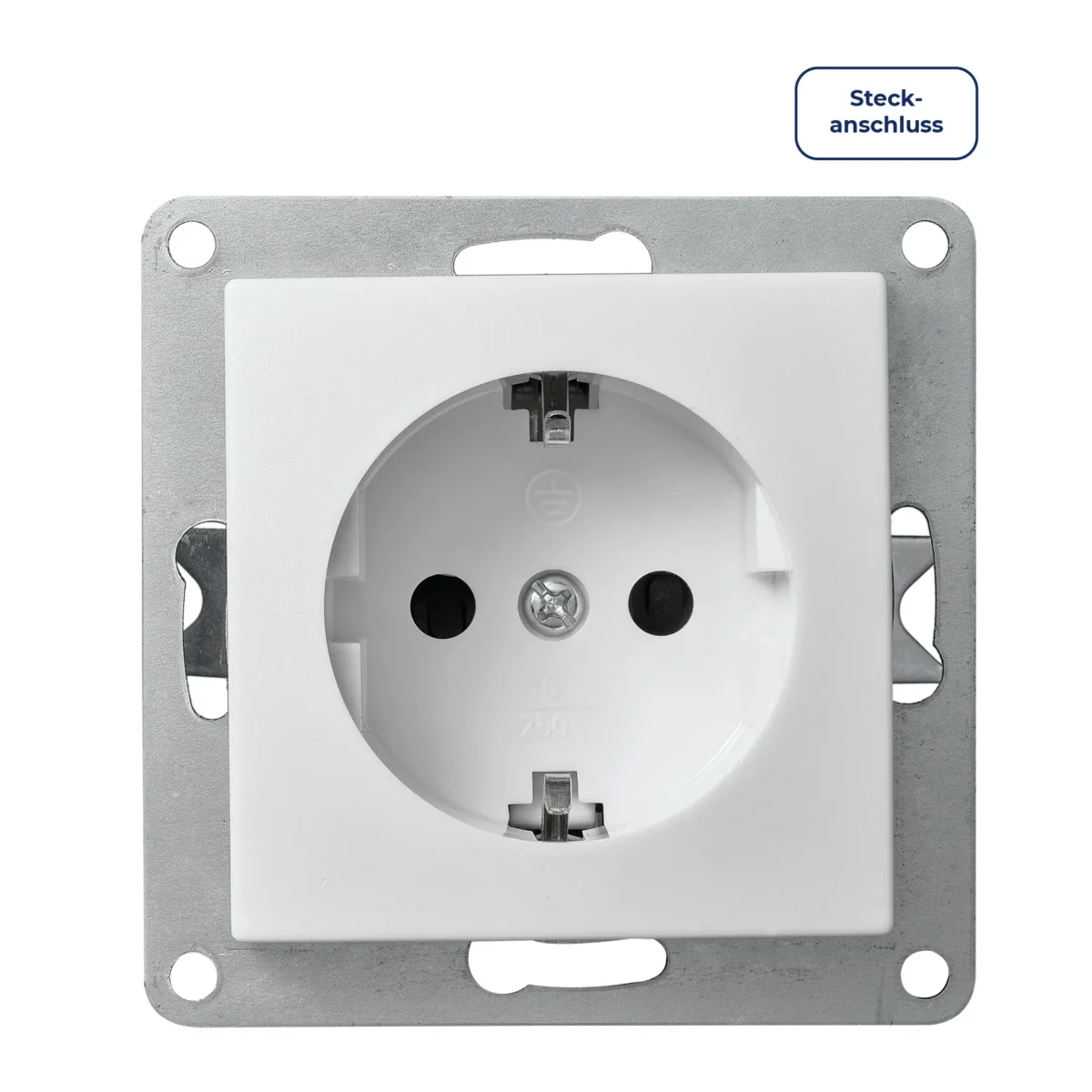 Schutzkontakt-Steckdose McPower "Flair", 250V~/16A, UP, Steckanschluss, weiß – Bild 1