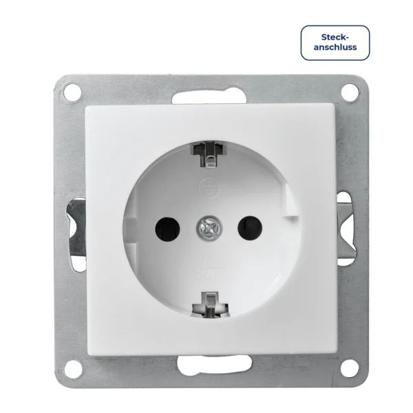 Schutzkontakt-Steckdose McPower "Flair", 250V~/16A, UP, Steckanschluss, weiß