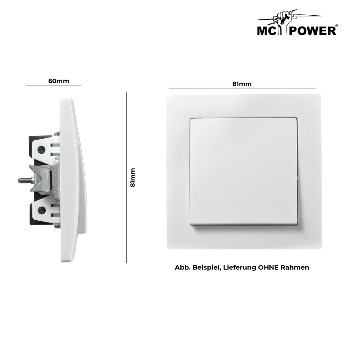 Wechselschalter McPower "Flair", 250V~/10A, UP, Steckanschluss, weiß – Bild 3