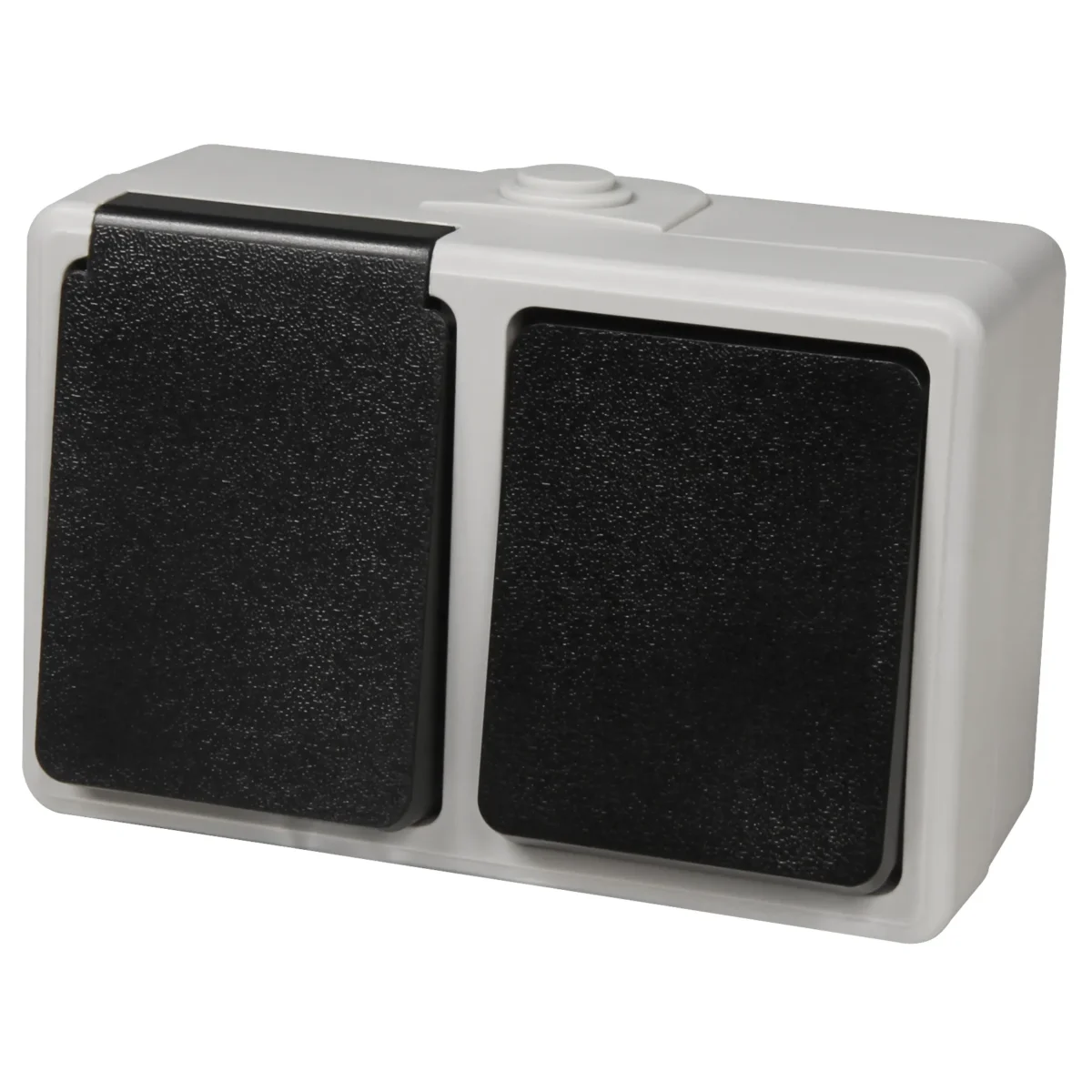 Feuchtraum Kombi-Dose McPower "Taff", 250V~, Schalter+Steckdose, IP44, AP, grau – Bild 1
