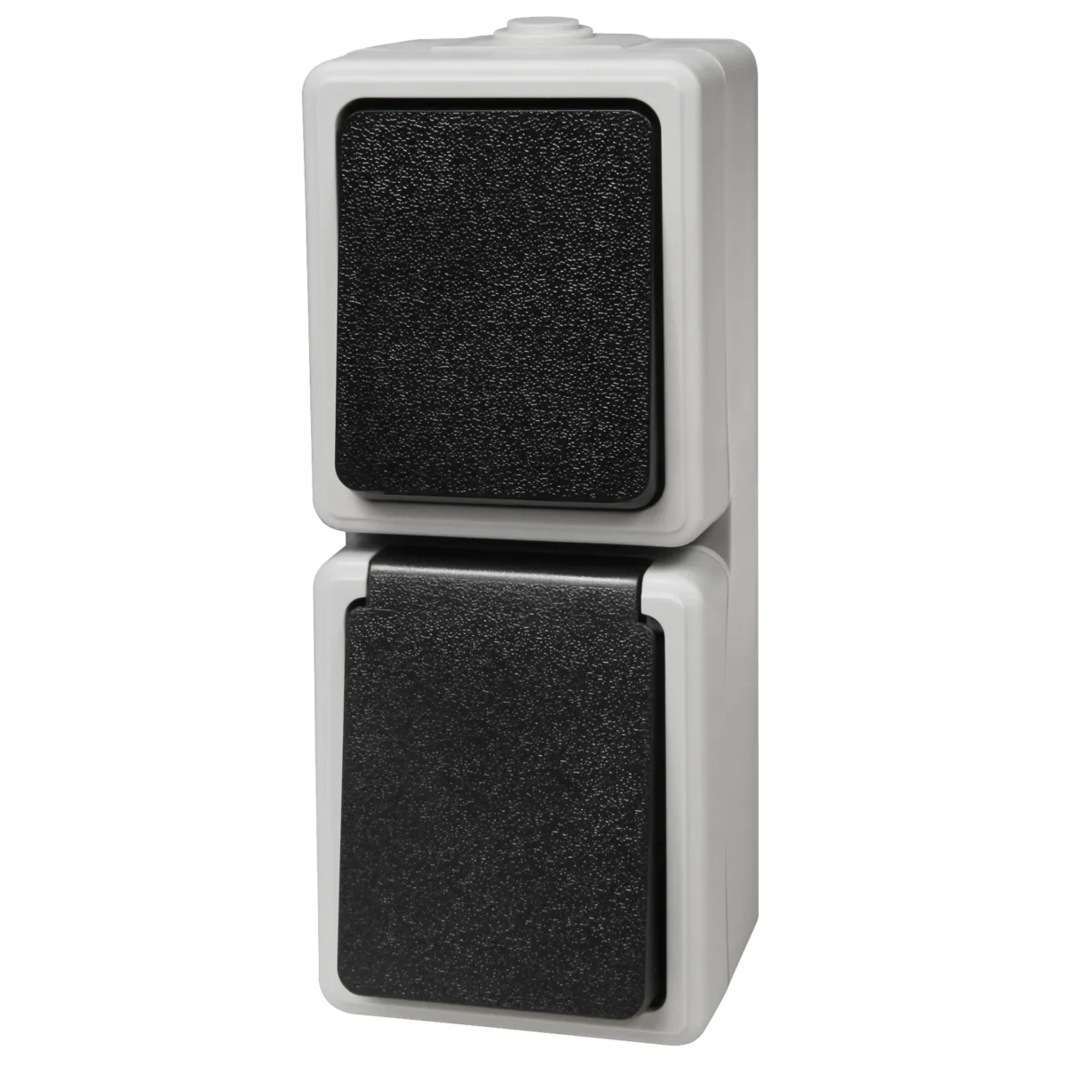 Feuchtraum Kombi-Dose McPower "Taff", 250V~, Schalter+Steckdose, IP44, AP, grau – Bild 1