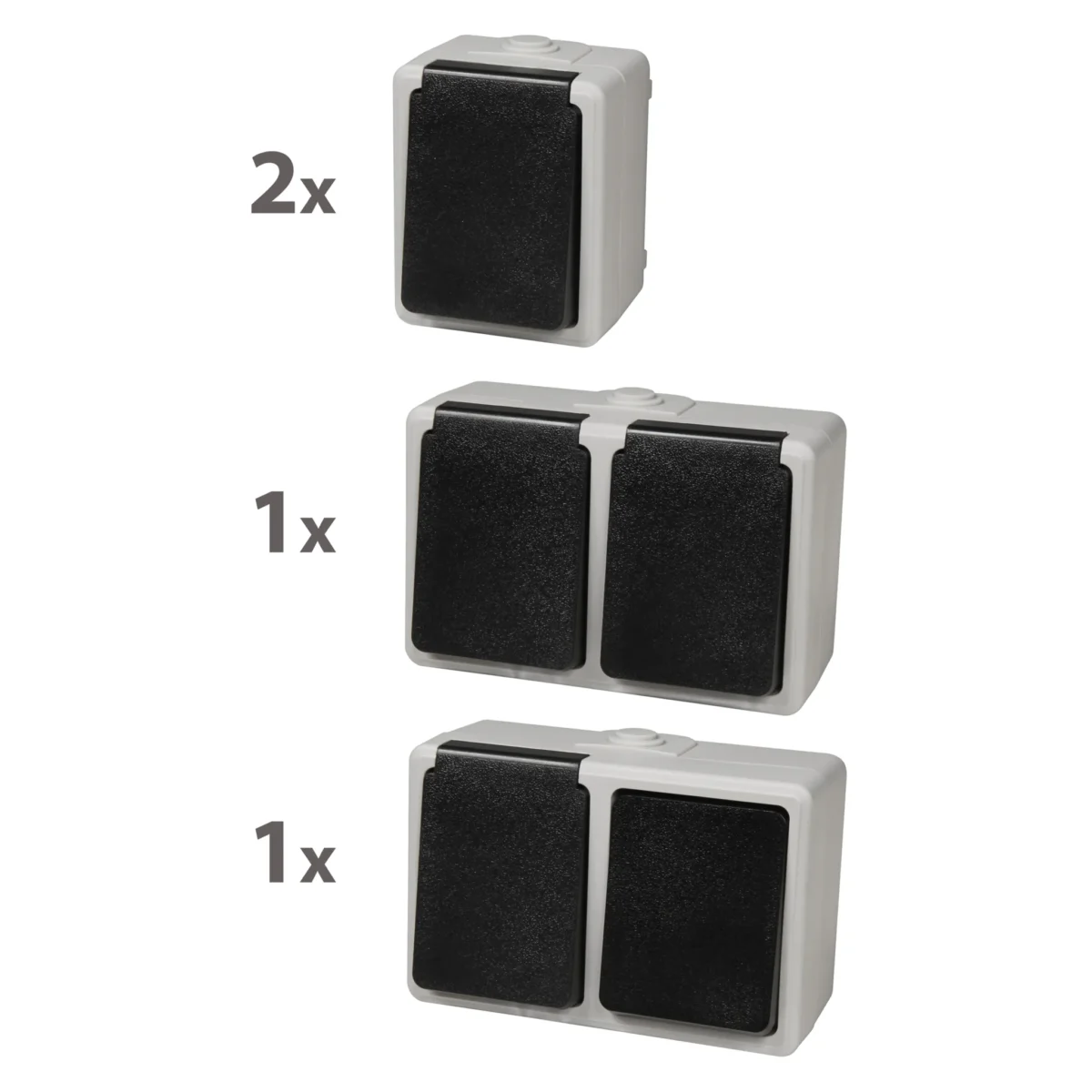 Feuchtraum Set McPower "Taff Waschraum" 4-teilig, grau, IP44 – Bild 3