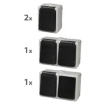 Feuchtraum Set McPower "Taff Waschraum" 4-teilig, grau, IP44 – Bild 3
