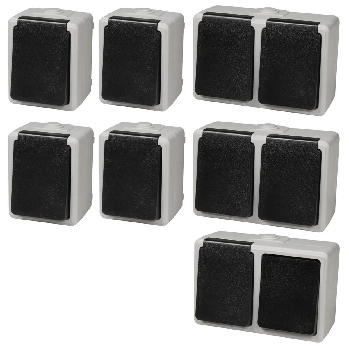 Feuchtraum Set McPower "Taff Werkstatt" 7-teilig, grau, IP44 – Bild 2