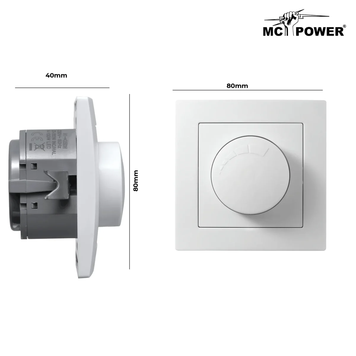LED-Dimmer für elektronische Trafos McPower "Flair" 250V~/300W, UP, Memory-Funktion – Bild 3