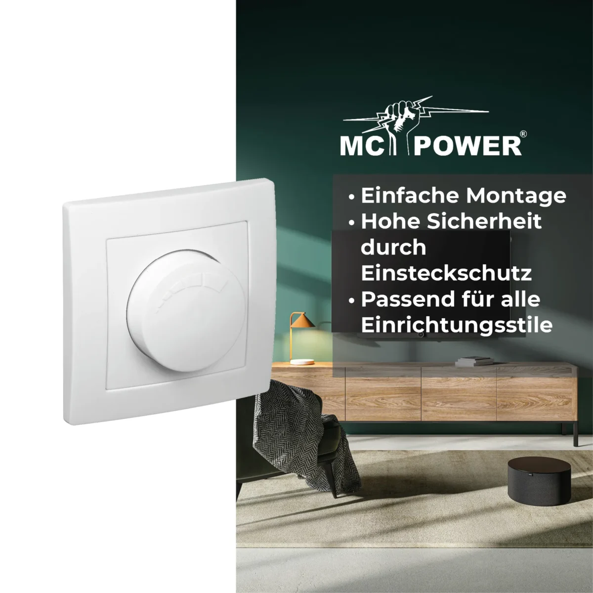 LED-Dimmer für elektronische Trafos McPower "Flair" 250V~/300W, UP, Memory-Funktion – Bild 4