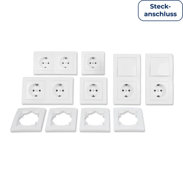 Schalter und Steckdosen Set McPower Flair "Standard Profi", 20-teilig, Steckanschluss