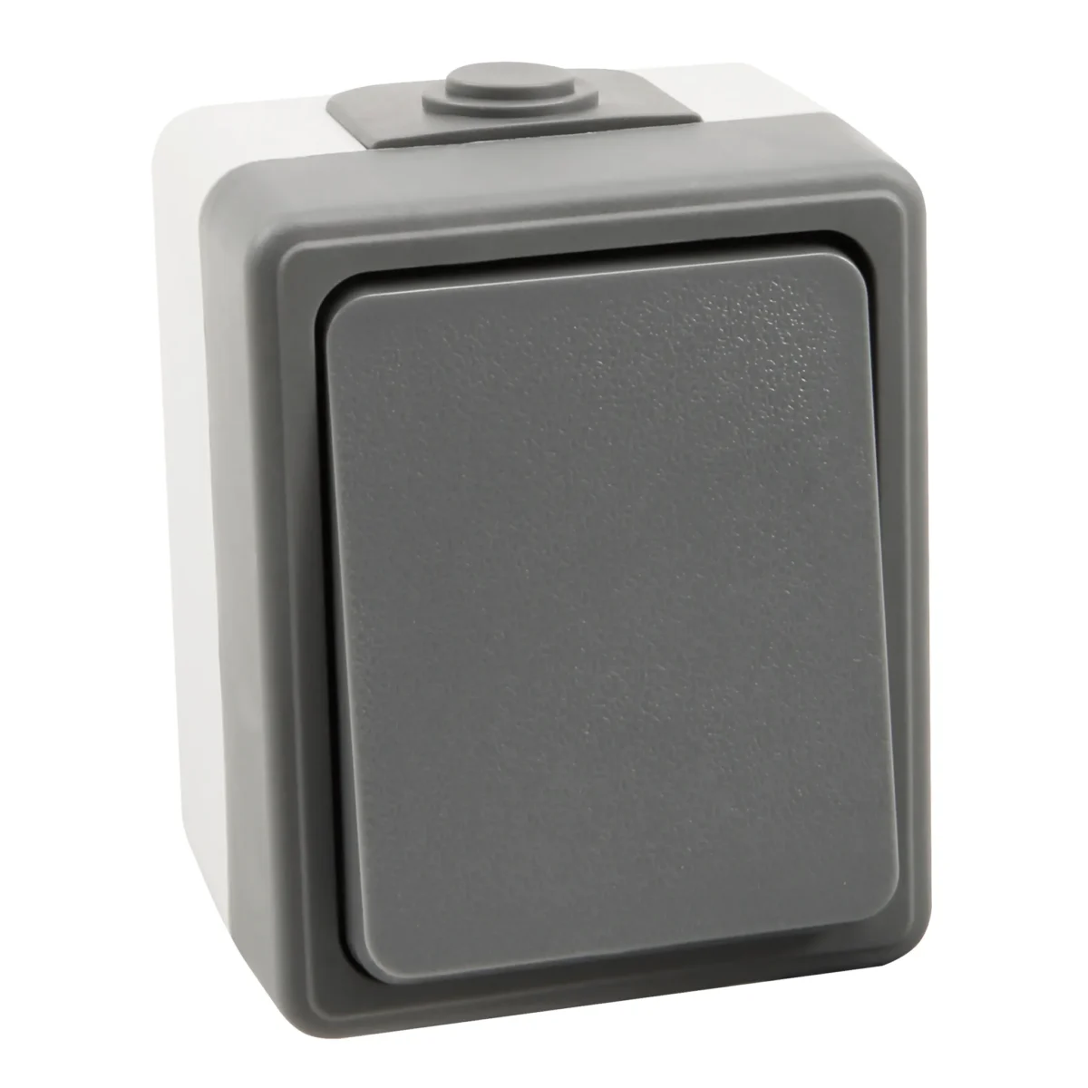 Feuchtraum Wechselschalter McPower "Secure", 250V~/10A, IP44, Aufputz, grau – Bild 1