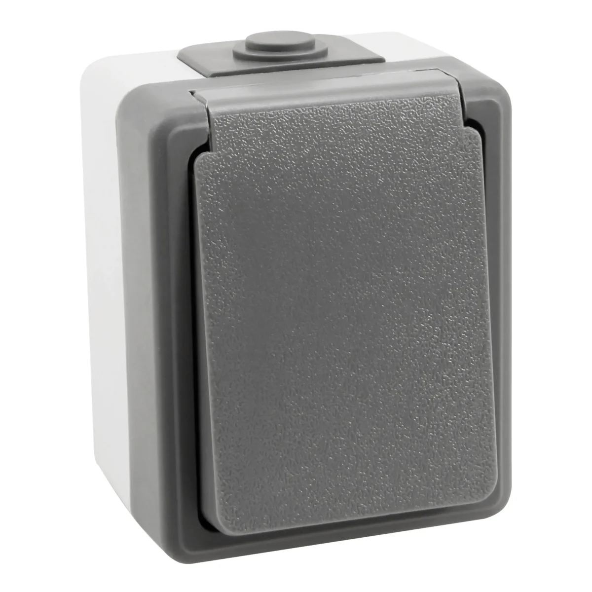 Feuchtraum Steckdose McPower "Secure", 250V~/16A, IP44, AP, grau – Bild 1