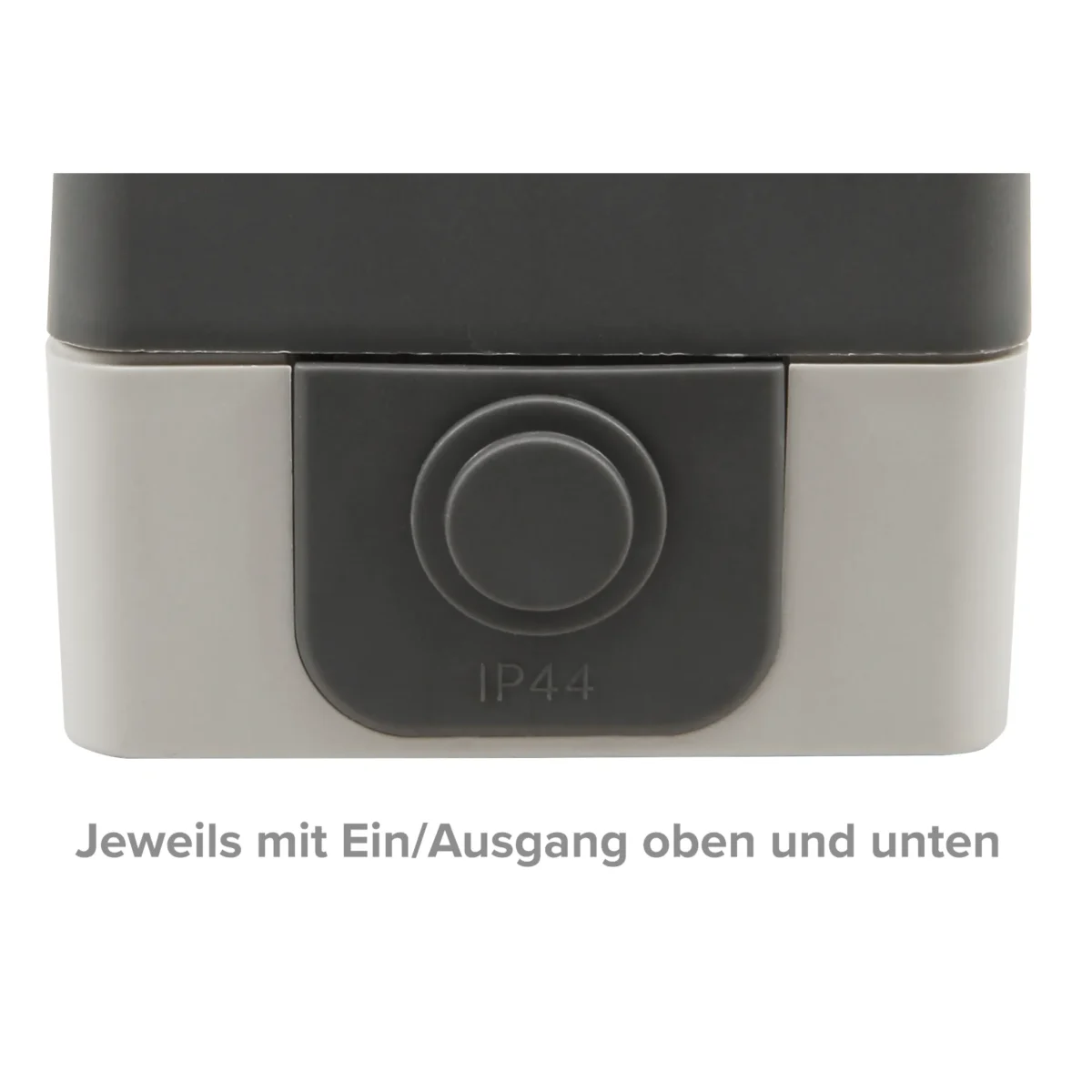 Feuchtraum Steckdose McPower "Secure", 250V~/16A, IP44, AP, grau – Bild 2