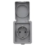 Feuchtraum Steckdose McPower "Secure", 250V~/16A, IP44, AP, grau – Bild 3