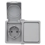 Feuchtraum Kombi-Dose McPower "Secure" 250V~, Schalter+Steckdose, IP44, AP, grau – Bild 3