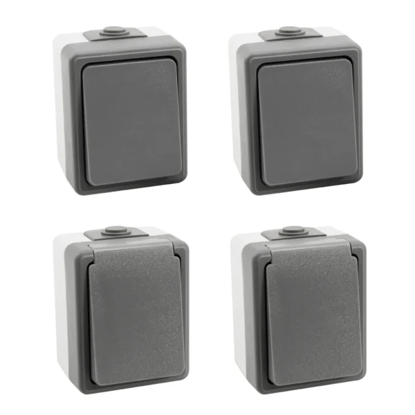 Feuchtraum Set McPower "Secure Flur" 4-teilig, grau, IP44