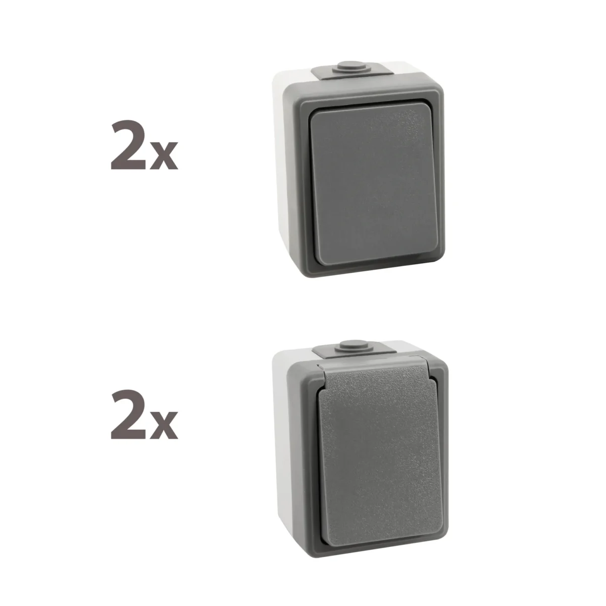 Feuchtraum Set McPower "Secure Flur" 4-teilig, grau, IP44 – Bild 2
