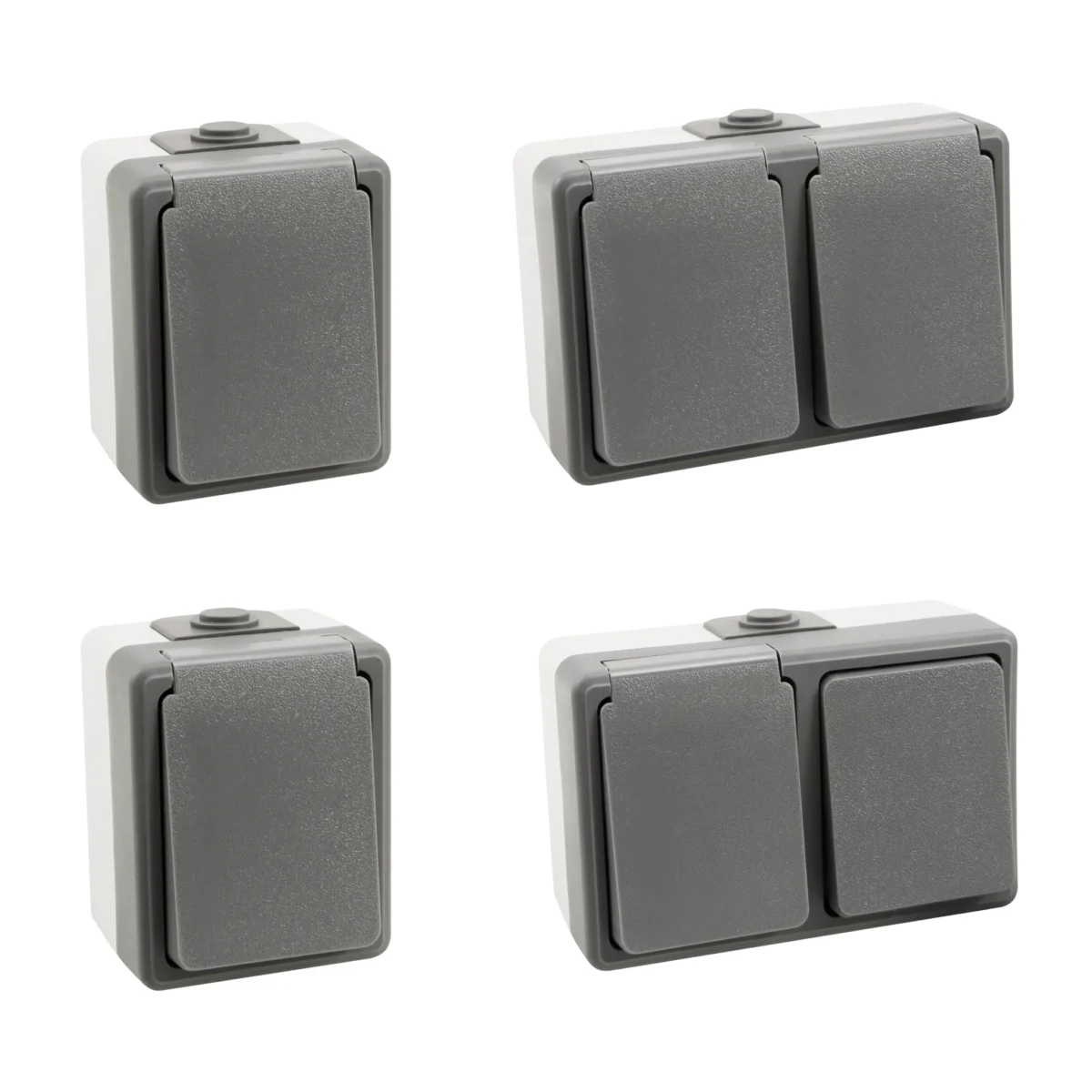 Feuchtraum Set McPower "Secure Waschraum" 4-teilig, grau, IP44 – Bild 1