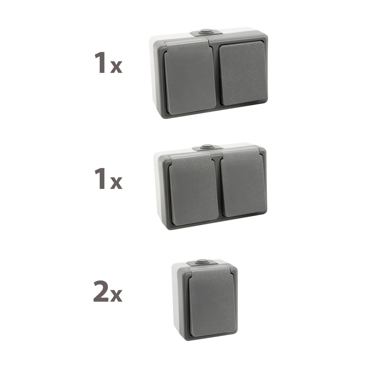 Feuchtraum Set McPower "Secure Waschraum" 4-teilig, grau, IP44 – Bild 2