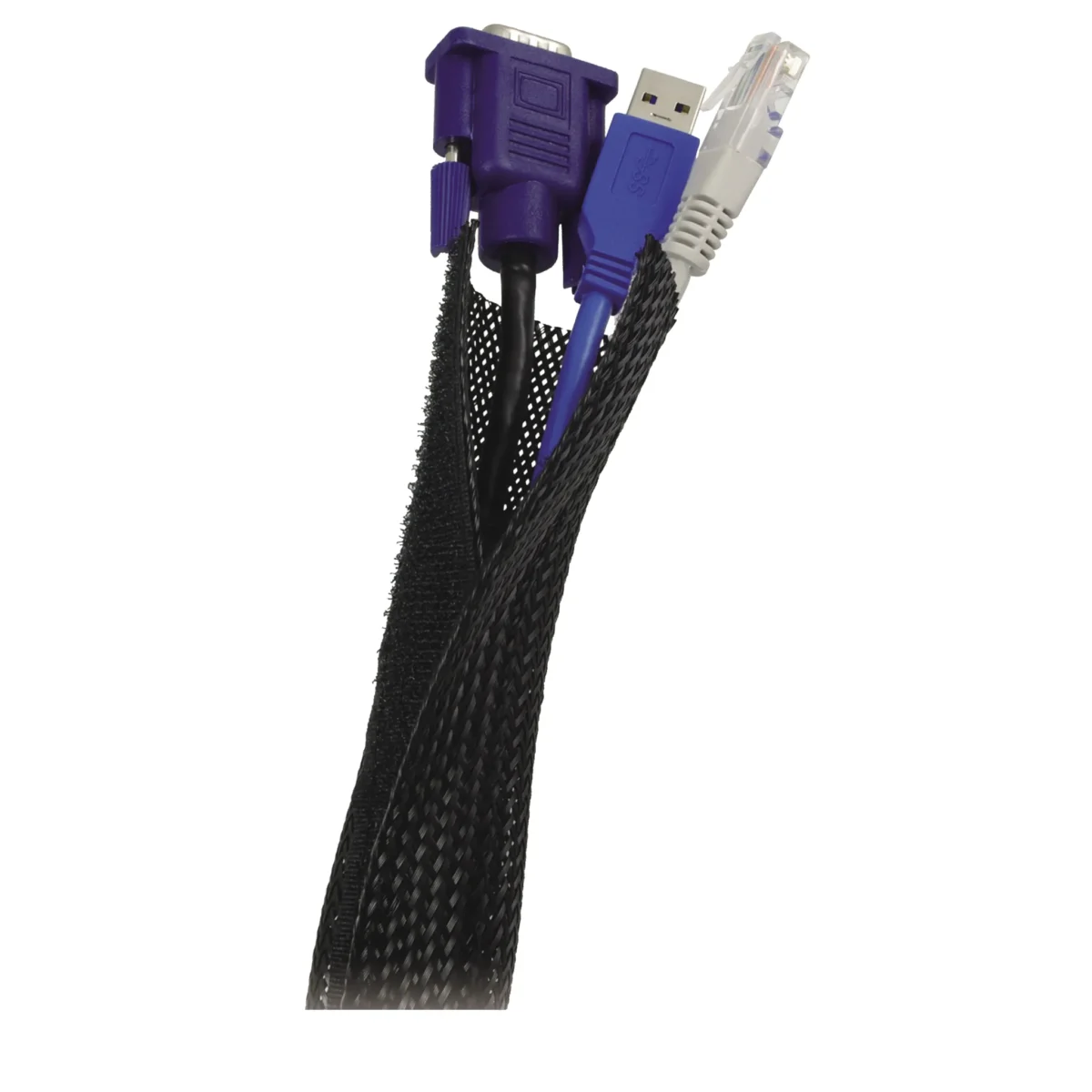 Kabelbündel-Gewebeschlauch, 1,8m, schwarz – Bild 1