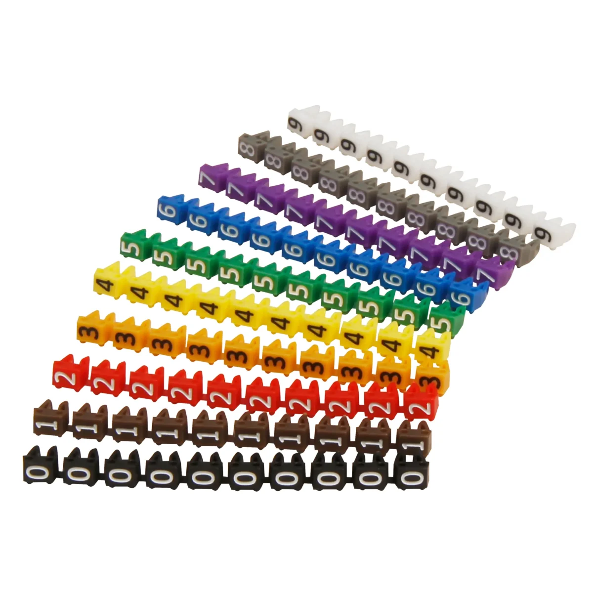Kabelmarker-Clips McPower, bedruckt mit Ziffern 0-9, Kabeldurchmesser bis 3mm – Bild 1