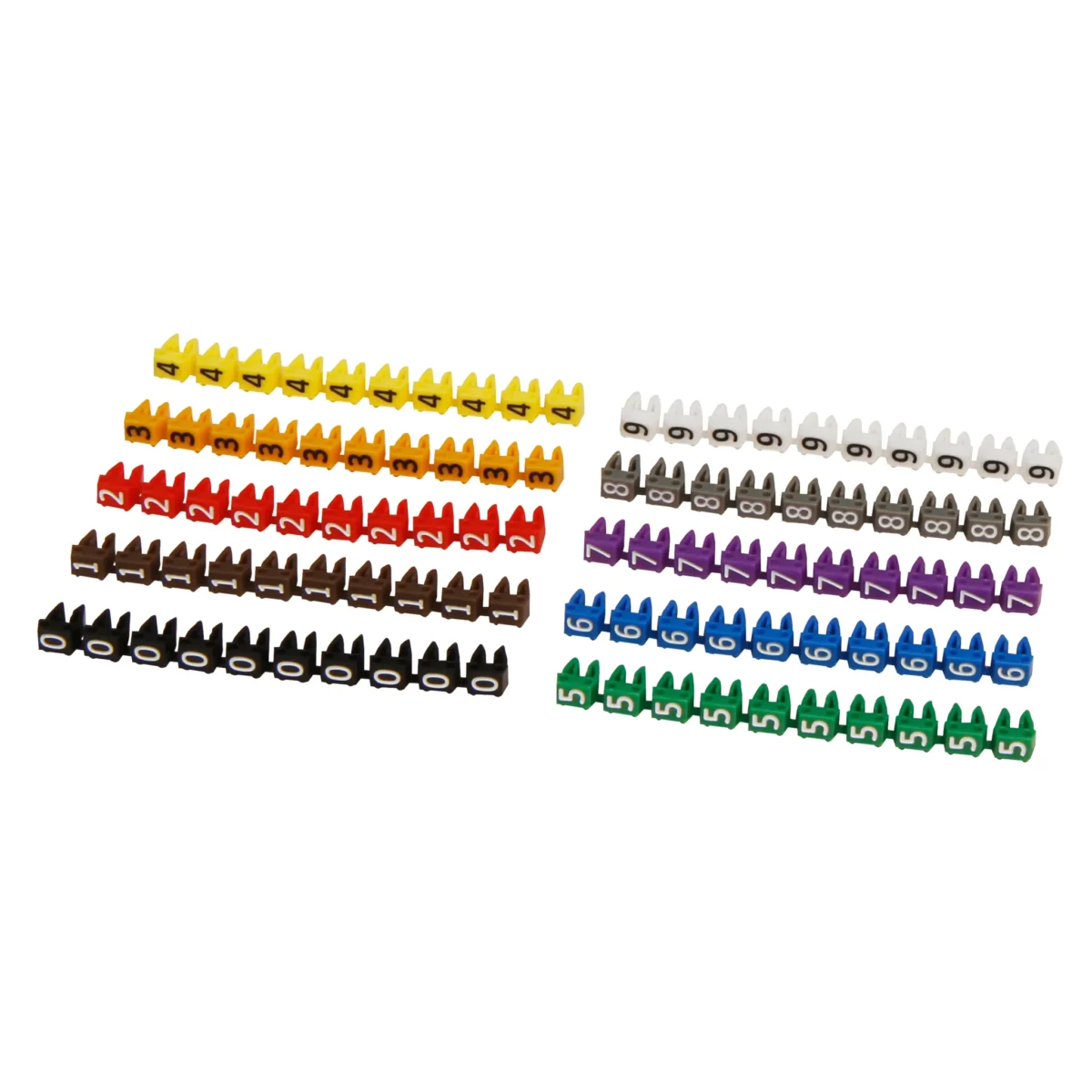 Kabelmarker-Clips McPower, bedruckt mit Ziffern 0-9, Kabeldurchmesser bis 3mm – Bild 2