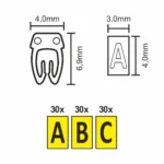 Kabelmarker-Clips McPower, bedruckt mit Buchstaben, Kabeldurchmesser bis 3mm – Bild 3