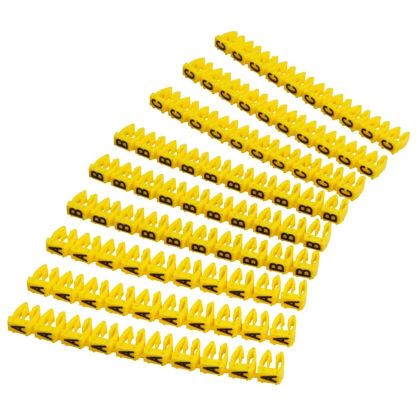 Kabelmarker-Clips McPower, bedruckt mit Buchstaben, Kabeldurchmesser bis 6mm