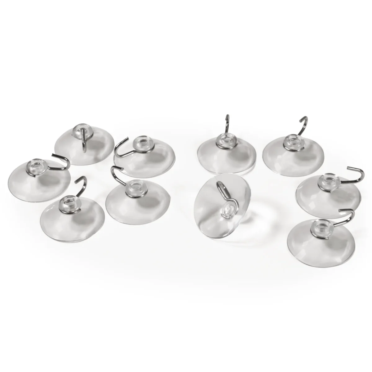 Saugnapf McPower, Ø40mm mit Metallhaken, max. 1kg, transparent, 10er-Pack – Bild 1