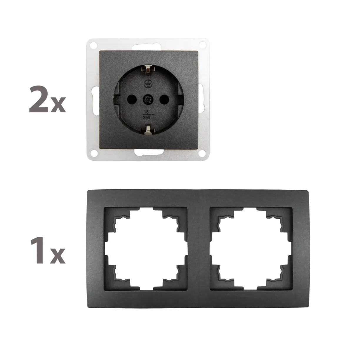 Steckdosen Set McPower Flair "Beginner 2S" 3-teilig, anthrazit – Bild 2